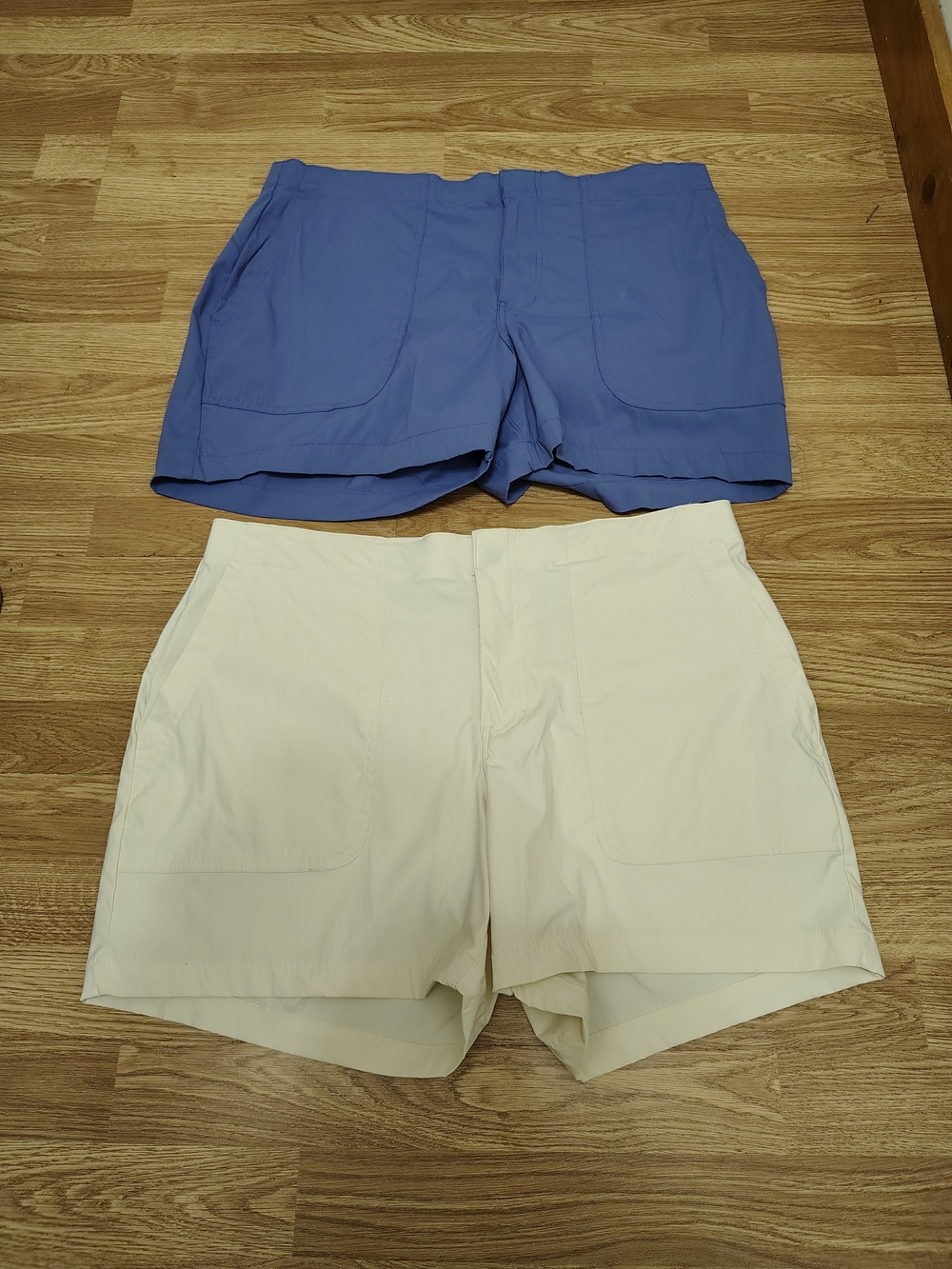 Bundle Of 2 Eddie Bauer NWOT Lightweight Hiking  Shorts Size 16 Cream/ Graphite